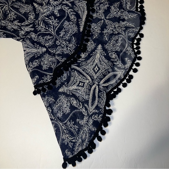 MISA Los Angeles Maya Bell Sleeve Peasant Top Blue/White Sz M - Picture 8 of 14